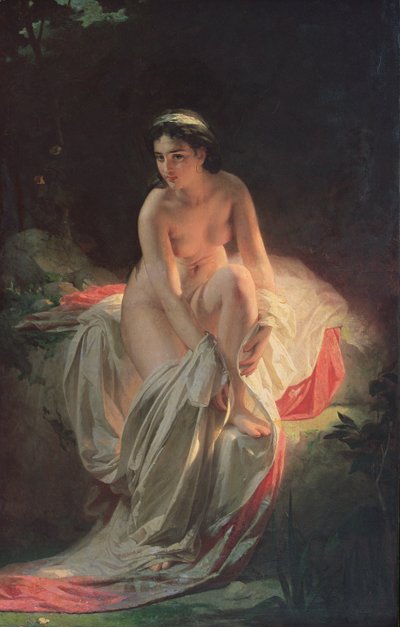 Donna che fa il bagno, 1875 da Andrej Franzowitsch Belloli